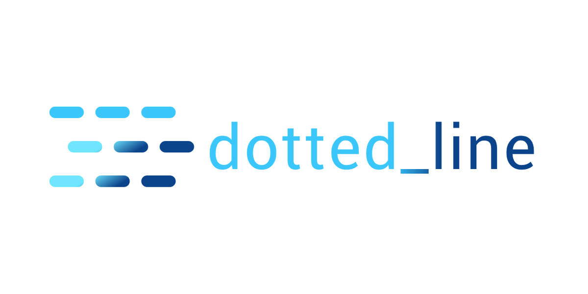 dotted_lineのロゴ。点線でパッケージ名が描かれている